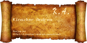 Kinszker Andrea névjegykártya