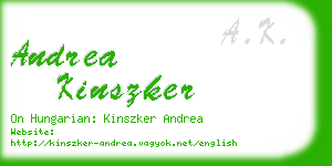 andrea kinszker business card